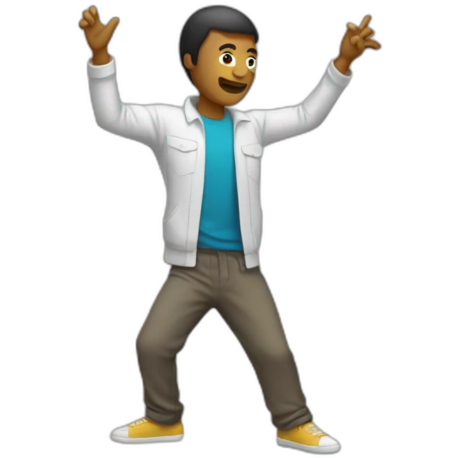 Humain qui fait un dab emoji