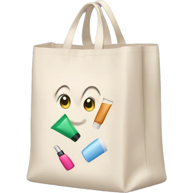 bag with cosmetics sticking out emoji