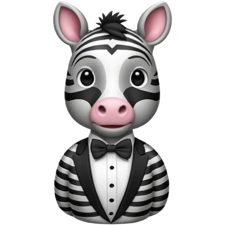 Zebra with bow tie emoji