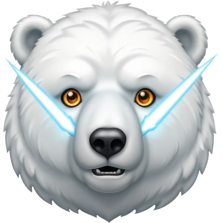 Create a polar bar shooting lasers out of its eyes emoji