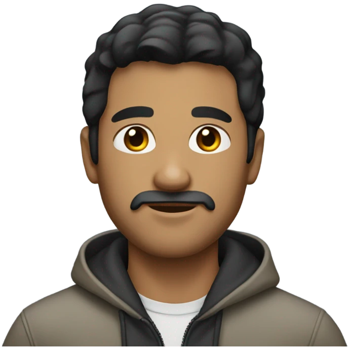 A man with black hair casual outfit emoji