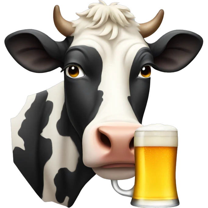 A cow drinking a beer  emoji