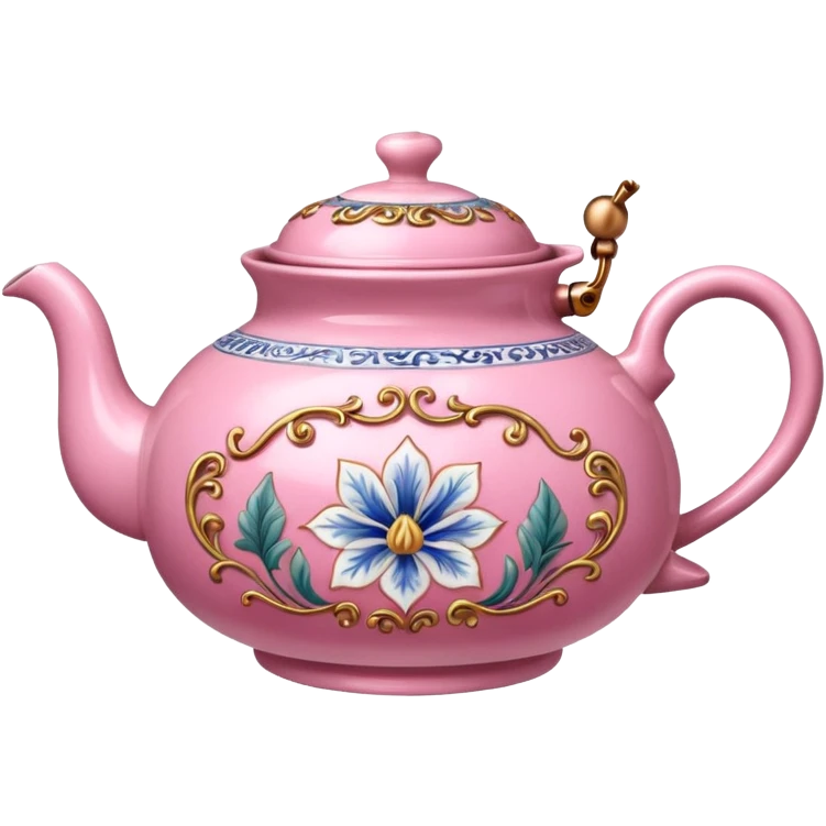 Pink steaming and boiling  tea pot with smoke emoji
