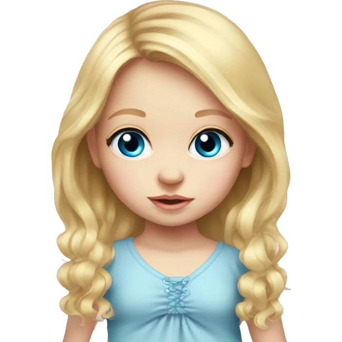 blue eyed blonde newborn girl realistic pink emoji
