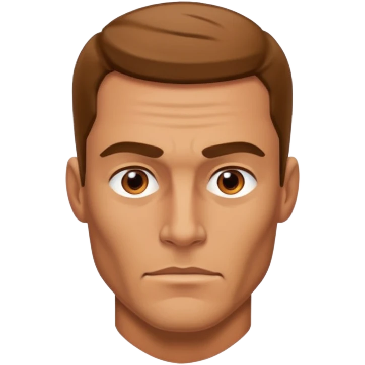 Make an emoji with a big jaw line and a alpha masculine look emoji
