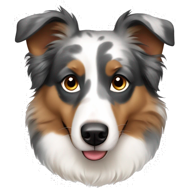Tan brown grey white Australian shepherd  emoji