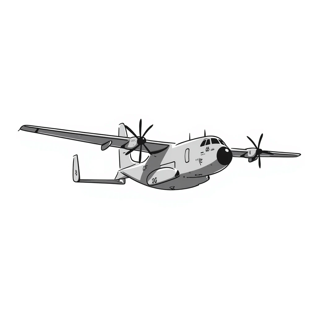 AC-130 gunship military aircraft with visible cannons and weapons flying emoji