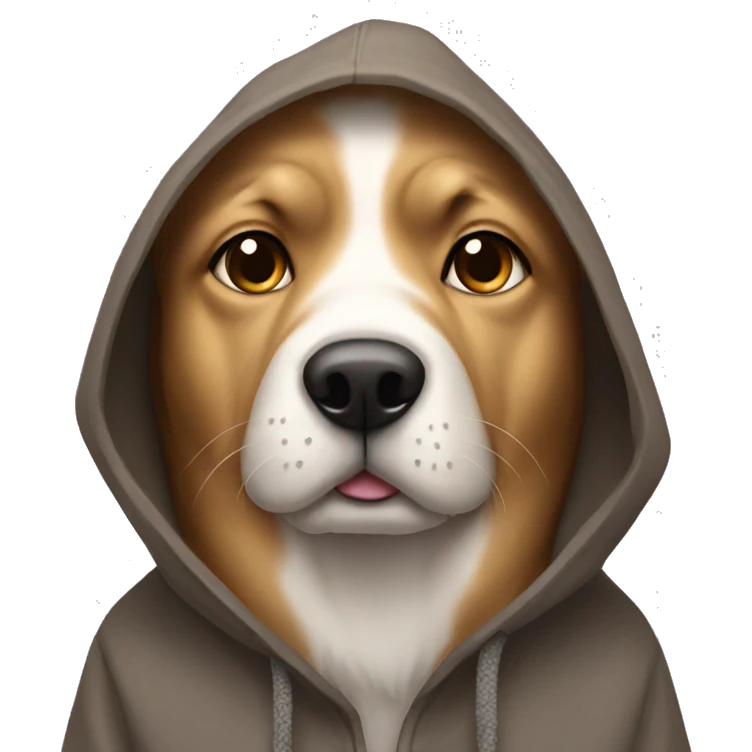 dog wearing a hodie emoji