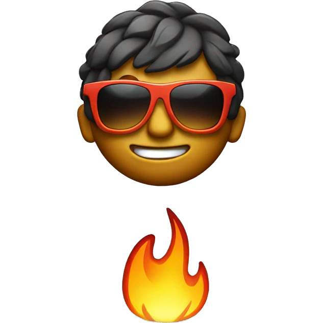 Fire wearing sunglasses emoji