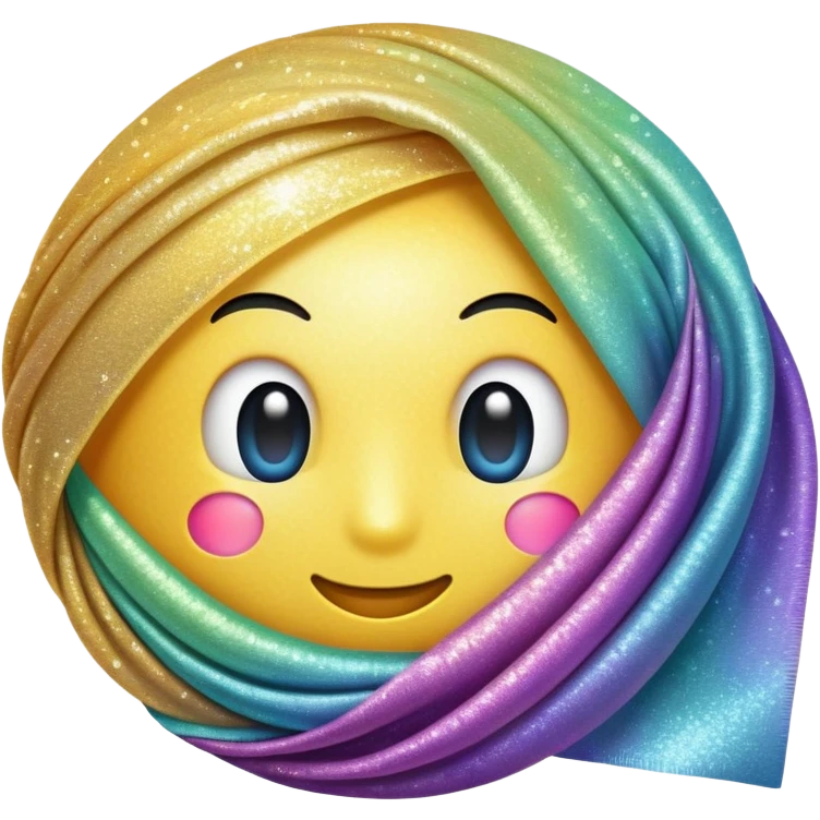 large sparkle emoji in the foreground with a roll of fabric visible behind it emoji