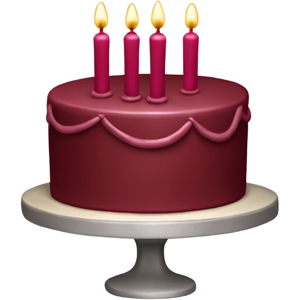 Burgundy birthday cake  emoji
