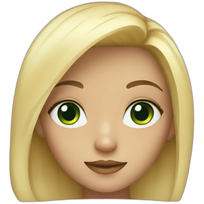Beautiful girl with green eyes and blond hair emoji