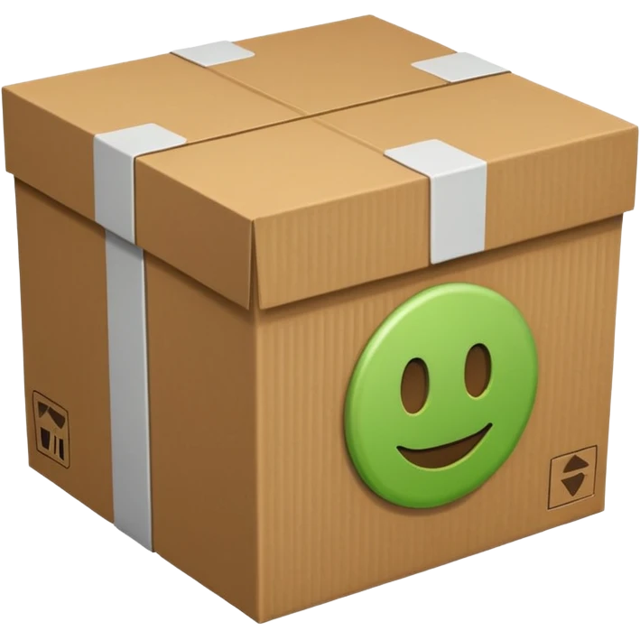 emoji of delivery box light green color emoji