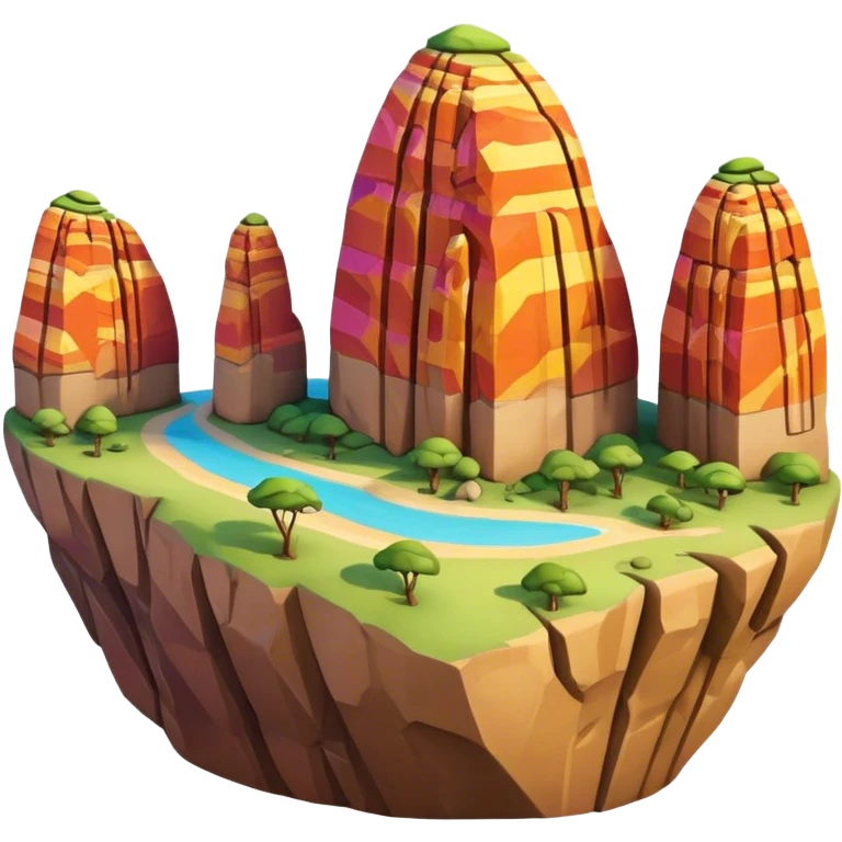 Cinematic Realistic Guatap√© Rock Landmark Emoji, showcasing a vividly colored rock formation with intricate patterns rendered with detailed textures and vibrant, scenic lighting. emoji