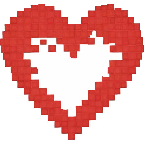 Pixelated red heart emoji