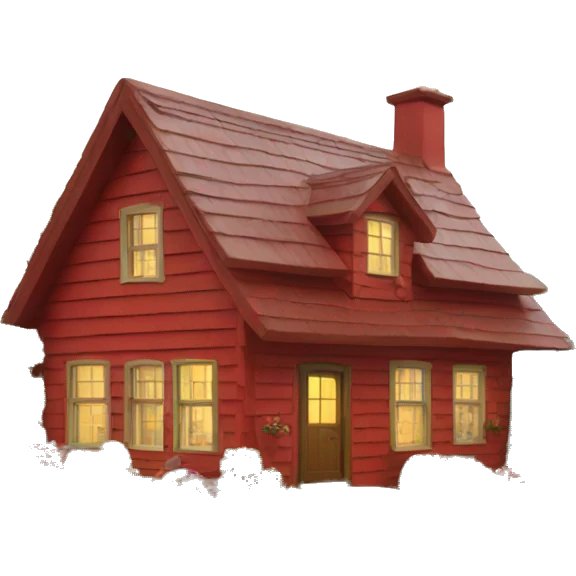 Red cottage emoji