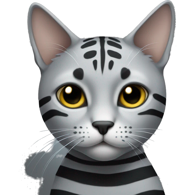 Grey cat with black stripes  emoji