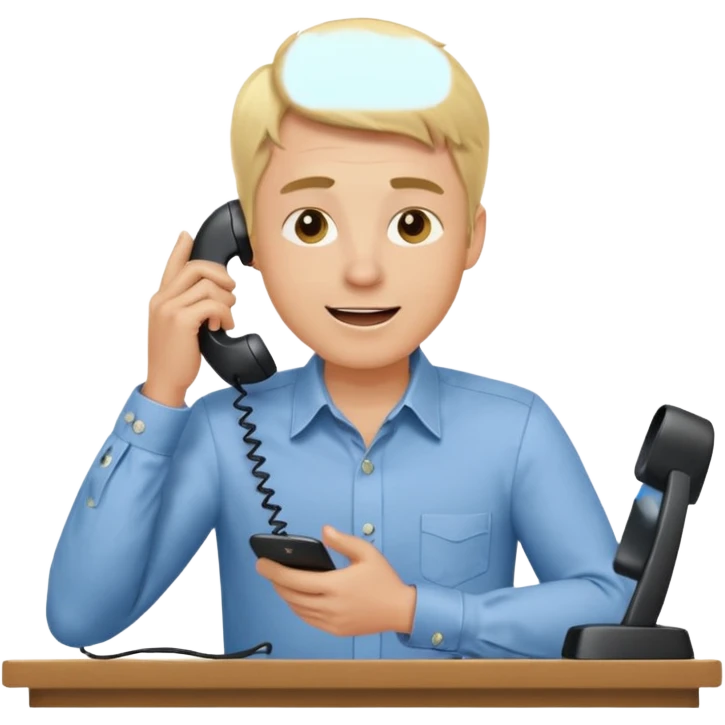 office-boss-excited-phone-desk-blonde-man emoji