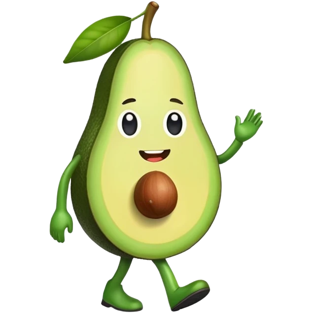 Walking avocado with a face  emoji