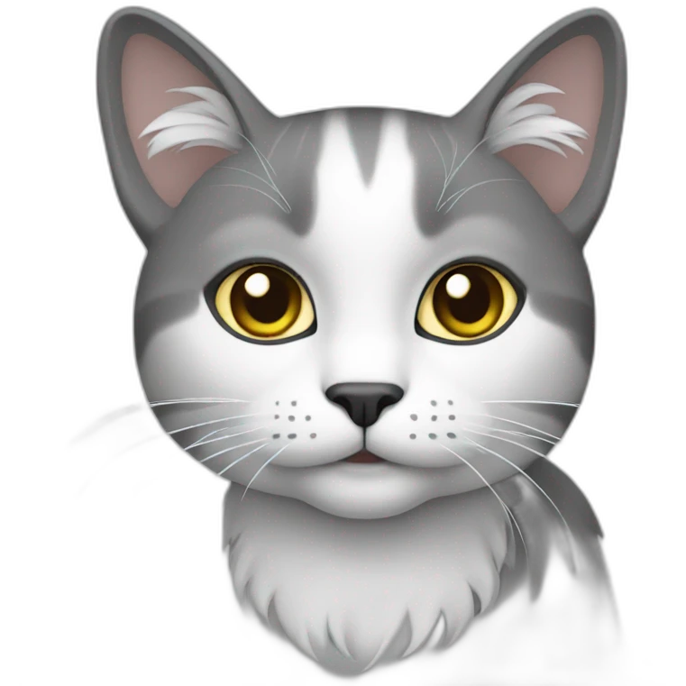 Cat-gray-white emoji