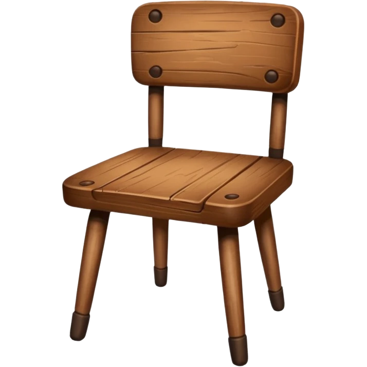 Wooden chair with on with three leg emoji