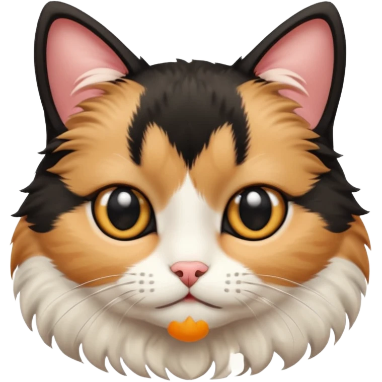 black tan and white cat emoji