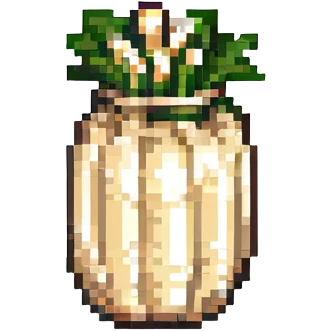 white asparagus, pixel art style, simple, blocky emoji