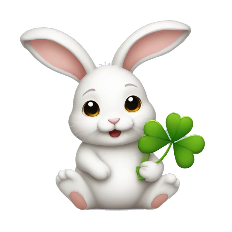 Cute Rabbit holding clover🐰 emoji