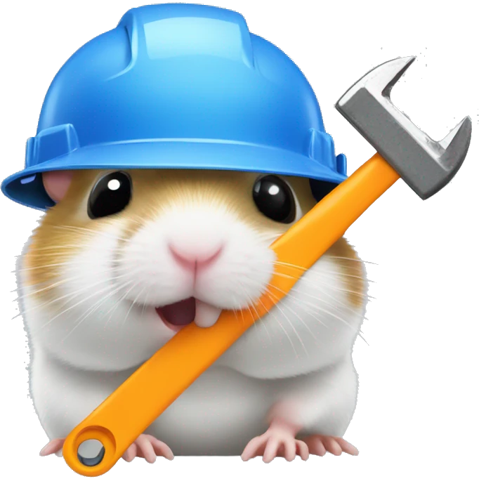 hamster head in a construction helmet with a wrench emoji
