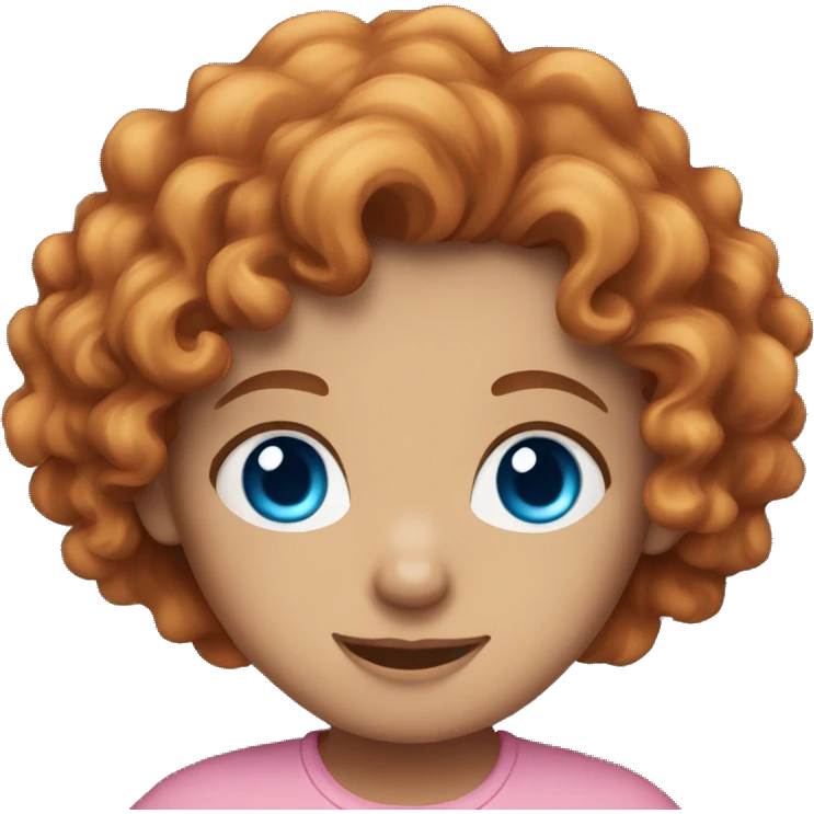 curly redhaired girl with blue eyes and pink shirt emoji