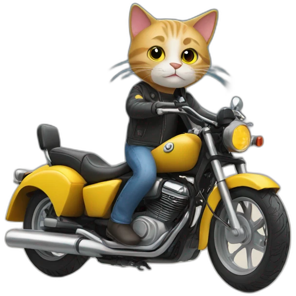 Cat Avec une moto emoji