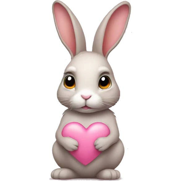 rabbit pink heart emoji