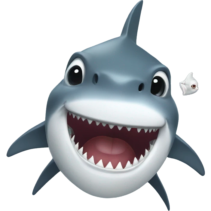 Shark blowing kisses emoji