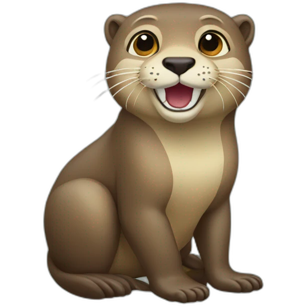 loutre sur lions  emoji
