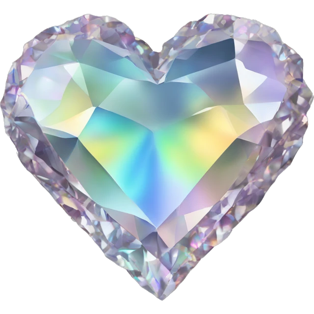 Heart shaped 56-carat iridescent diamond crystal cluster  emoji