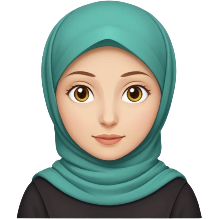 Make a girl with a hijab duolingo emojies styles and make her white and only her face appear and looking forward not left or right emoji