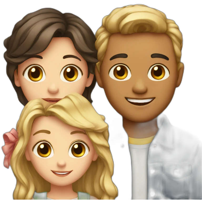 3 girls and 1 boy all fair emoji