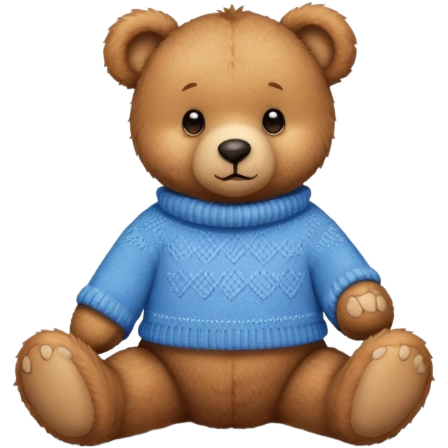 brown teddy bear with blue sweater emoji