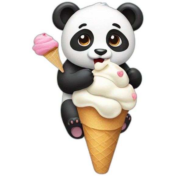 Panda eating ice cream emoji