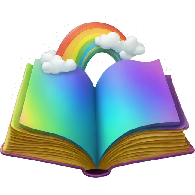 Open book with rainbow emoji