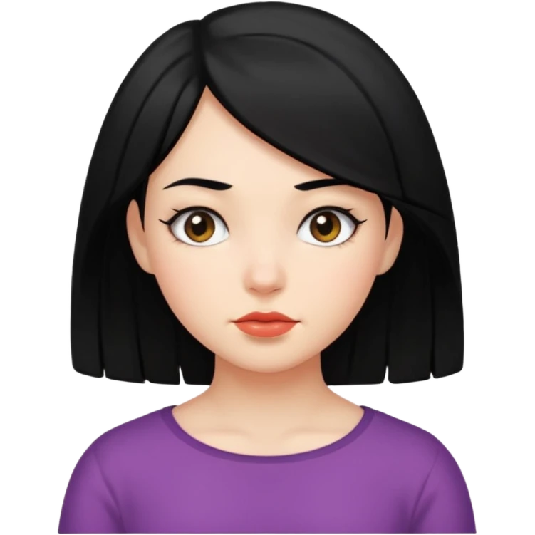 Side eye emoji girl with black hair emoji