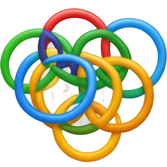 5 rings different colors interconnected as olímpicas games logo emoji