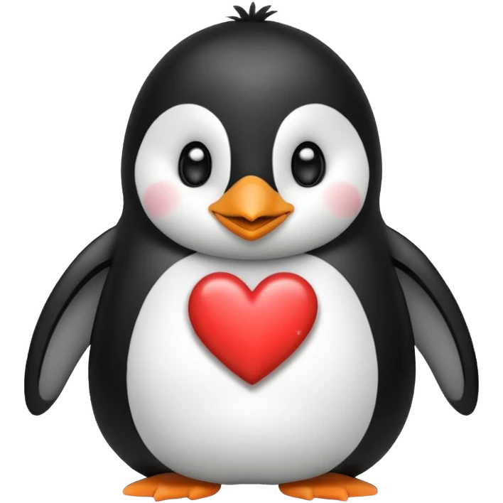 Penguin with a heart emoji
