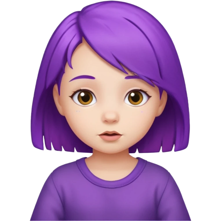baby girl with purple hair emoji