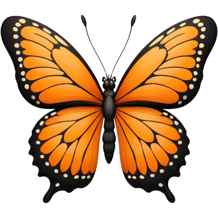 orange and black butterfly emoji