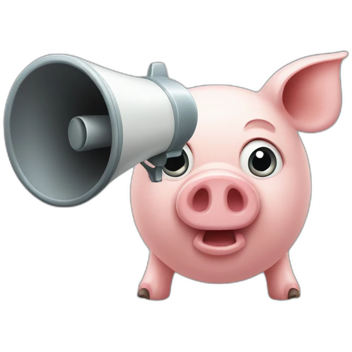 face of a pig talking into megaphone emoji