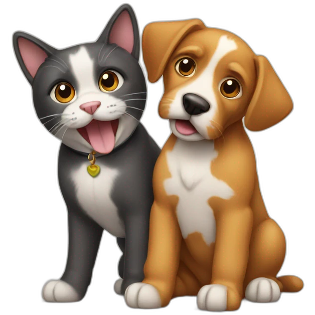 Cat and dog joined together  emoji