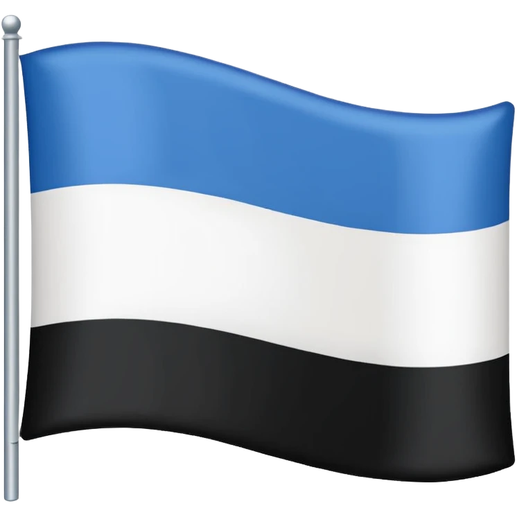Bandera con Tres franjas azul arriba en el medio blanco y abajo negro emoji