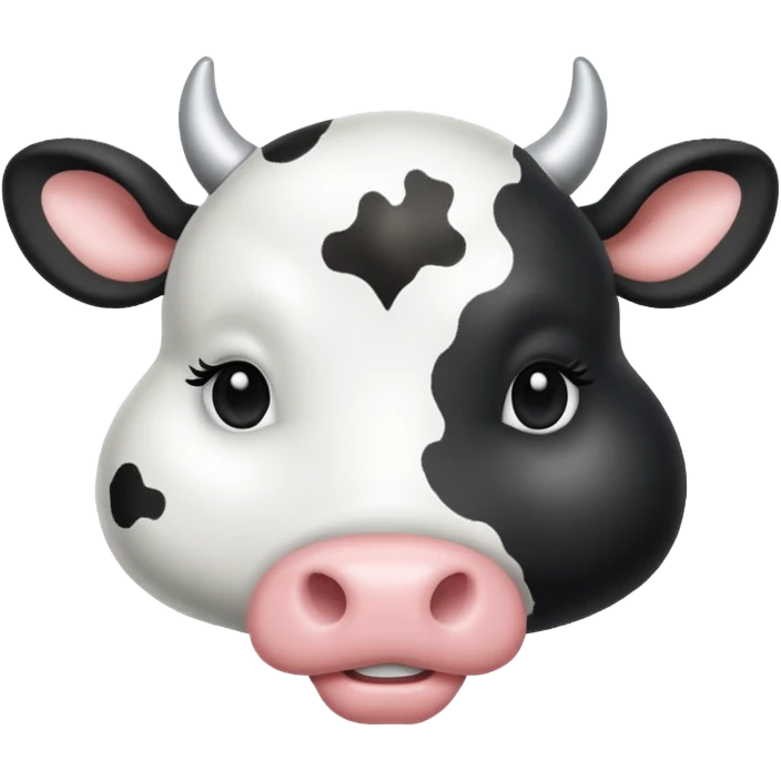 White satin heart like cow style emoji