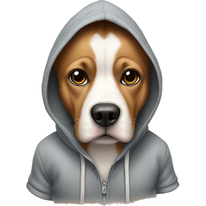 Dog wearning a hoodie emoji